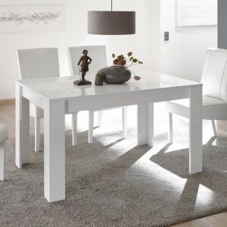 Vero stół rozkładany 137-185 cm biały wysoki połysk