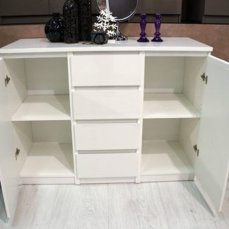 Komoda 4s2d naia biała wysoki połysk