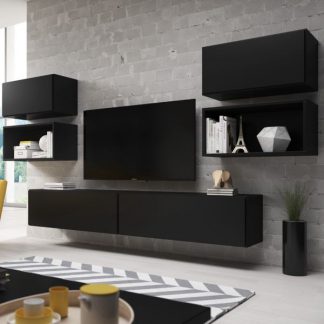 Nowoczesna meblościanka rock 3 czarny mat