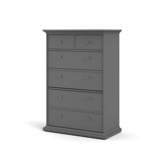 Romantyczna komoda paris 4+2 szary mat