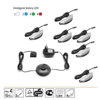 Oświetlenie 6 led białe high glossy furniture