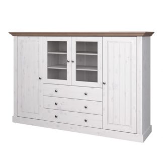 Komoda monaco 3+4 sosna bielona/stone