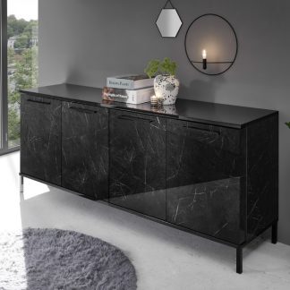 Komoda margot 4d czarny marmur
