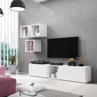 Nowoczesna meblościanka rock 8 biały mat