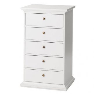 Romantyczna komoda paris 5 biała