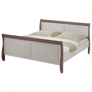 Romantyczne łóżko monaco sosna bielona/stone 140 cm