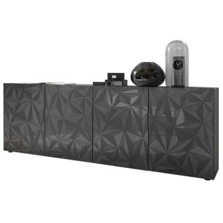 Komoda prestige 4d antracyt wysoki połysk