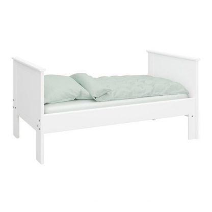 Białe łóżko jednoosobowe alba 90x200 cm
