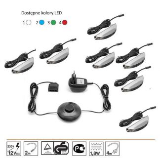 Oświetlenie 7 led niebieskie high glossy furniture